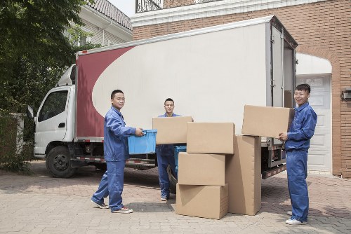 Careful loading of student furniture and boxes in central London