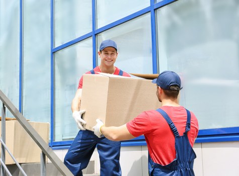 Local office relocation team handling a move near Marylebone streets