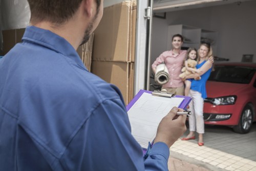 Furniture and boxes prepared for a local London removal