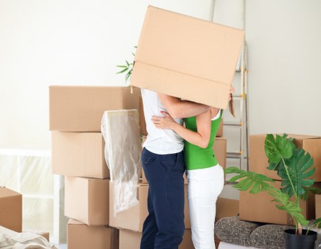Local moving truck helping with residential relocation in Marylebone