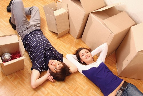 Loading household items into a van in central London