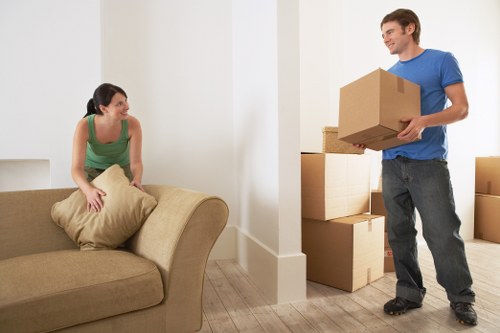 Residential move assistance near Marylebone with boxes and furniture